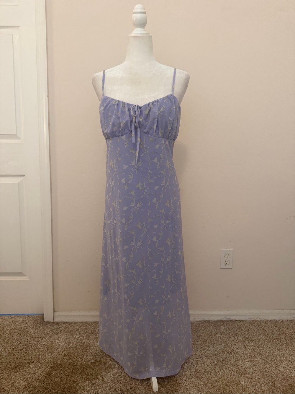 Anthropologie Lavender Sleeveless Slip Midi Dress Size Large Wedding Feminine